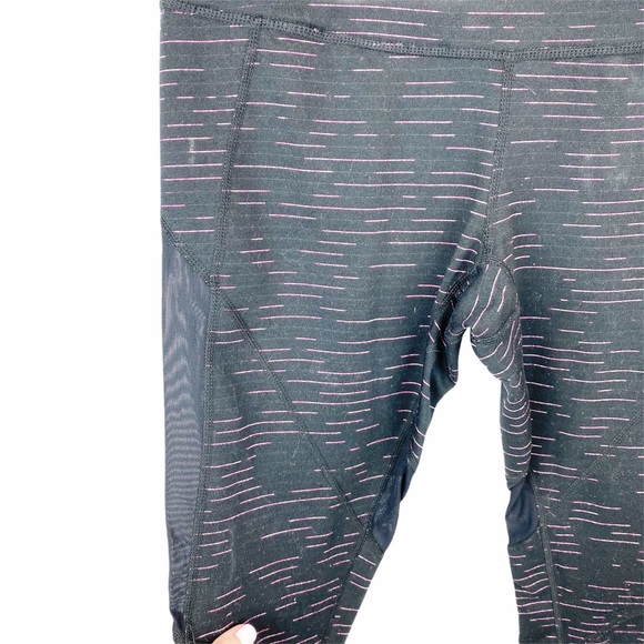 ZELLA Pink Black Cropped Mesh Yoga Leggings Small - Picture 3 of 5